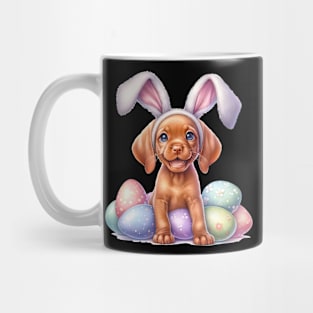 Puppy Vizsla Bunny Ears Easter Eggs Happy Easter Day Mug